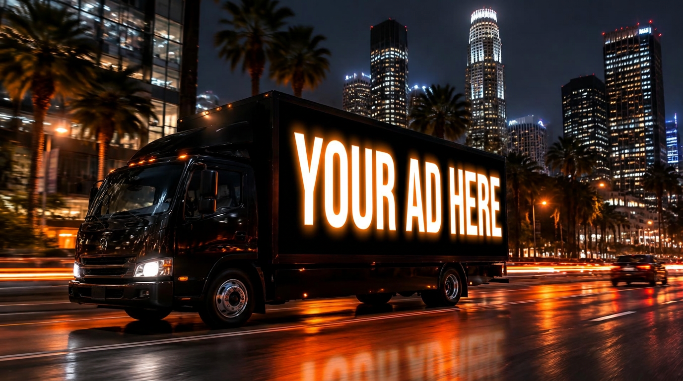 The truck on the road